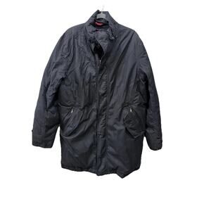 Lands End Jacket Mens Large Black 80/20 Down Parka Nylon Winter Heavy Coat Warm